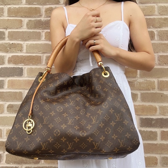 Louis Vuitton Artsy MM Monogram Canvas Leather Tote Shoulder Bag Purse Handbag - Picture 1 of 16